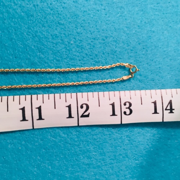 New Gold Necklace With Natural Chrysoprase Gem - Picture 6 of 8